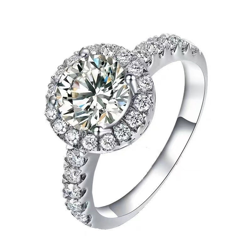 Round Wrapped Moissanite Ring 18K Gold Diamond Ring Super White