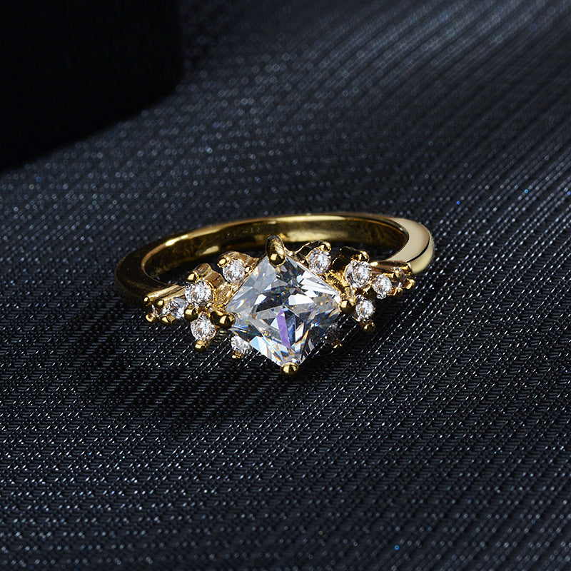 14k gold engagement tail ring ring