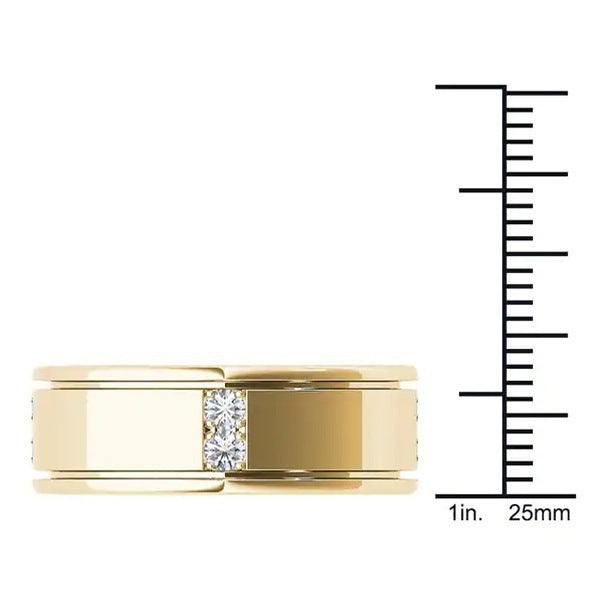 14k Yellow Gold Plated Simple Simulation Diamond Ring