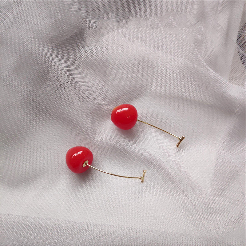 Super Sweet Little Cherry Earrings Earrings Girl Heart Cherries