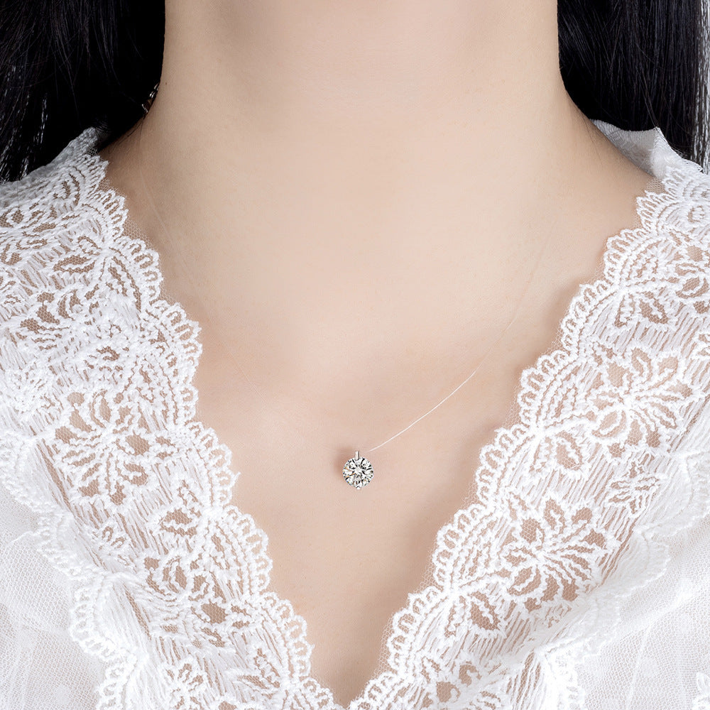 Girls Invisible See Through Fishing Line Niche Clavicle Chain