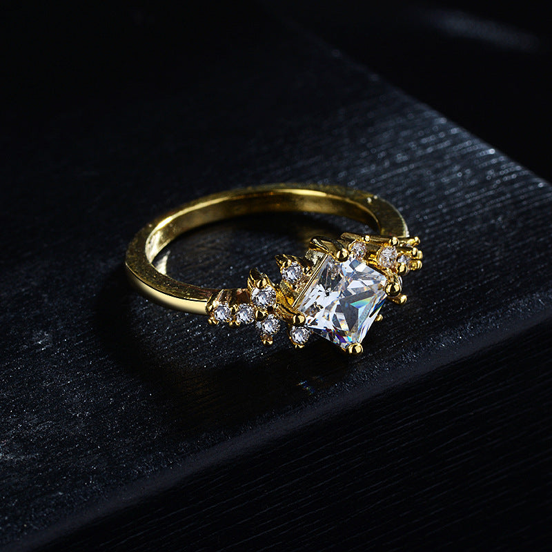 14k gold engagement tail ring ring