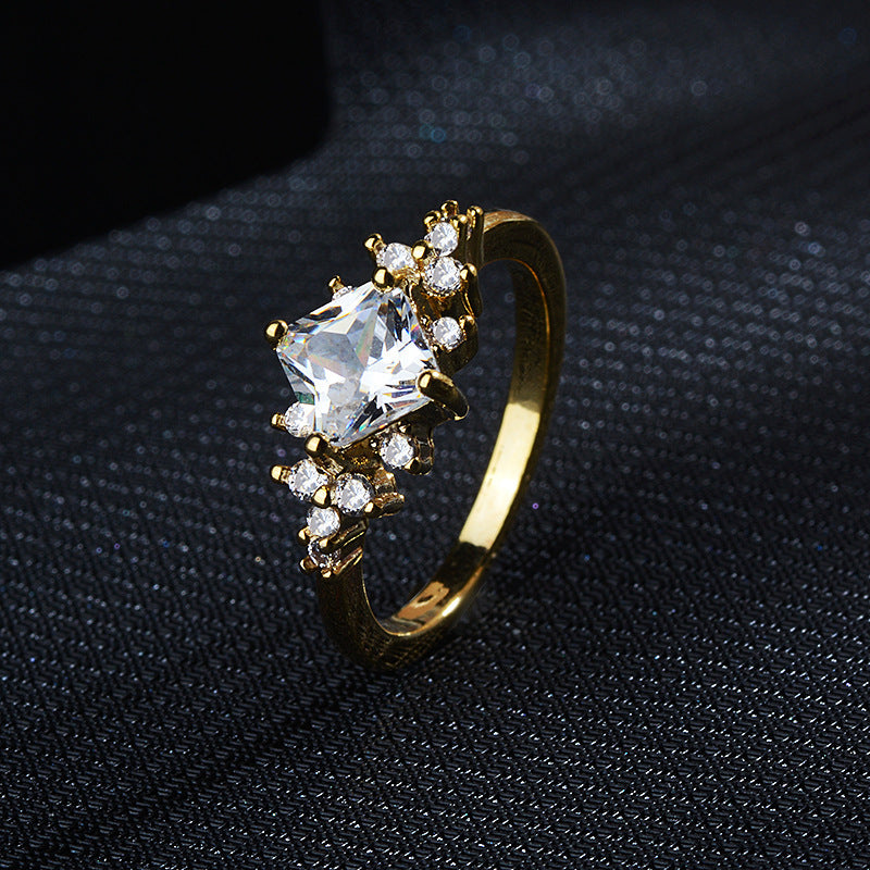 14k gold engagement tail ring ring