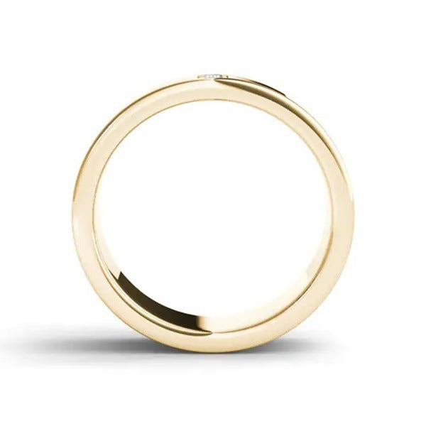 14k Yellow Gold Plated Simple Simulation Diamond Ring