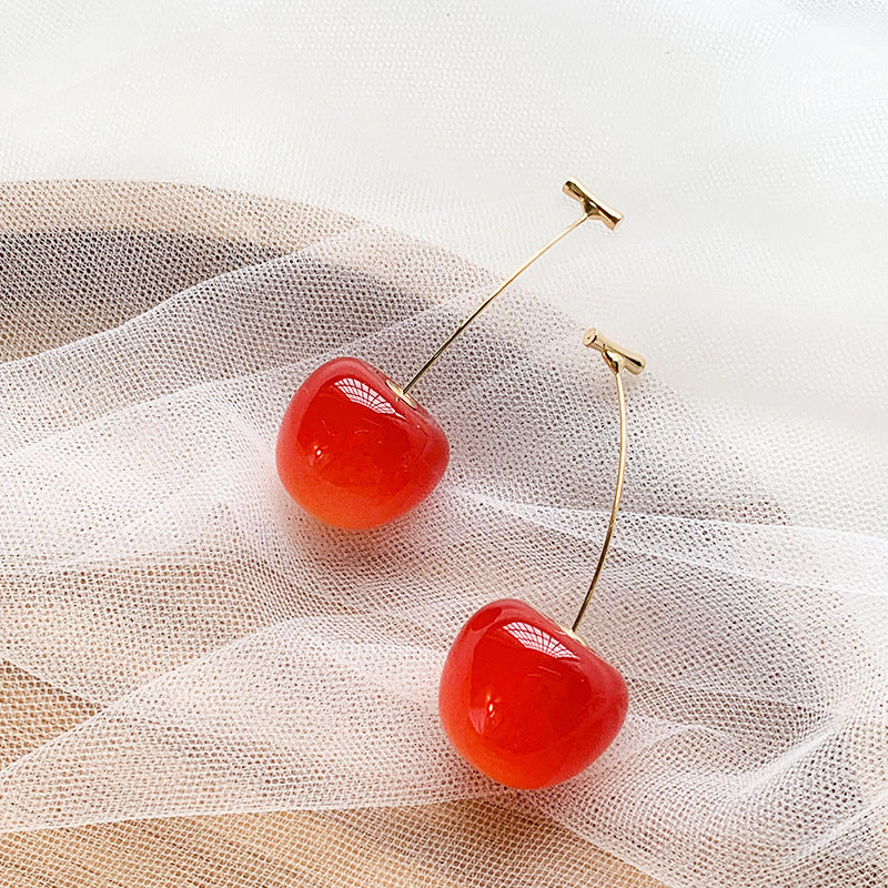 Super Sweet Little Cherry Earrings Earrings Girl Heart Cherries