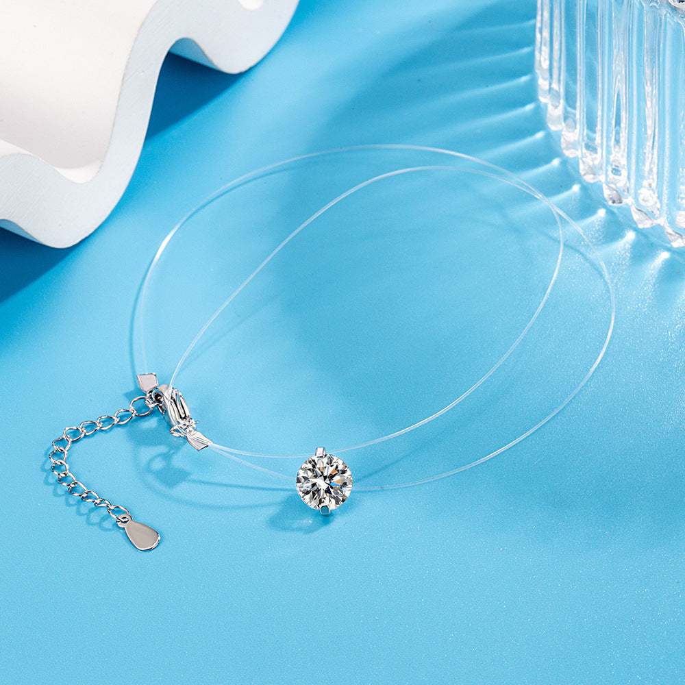 Girls Invisible See Through Fishing Line Niche Clavicle Chain
