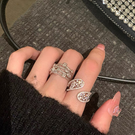 Cool Style Set Rings Diamond Light Luxury